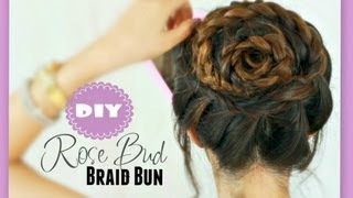 ★ROSE BRAID BUN TUTORIAL  CUTE HAIRSTYLES FOR PROM [upl. by Kirtap228]