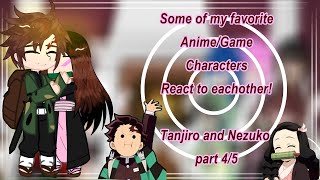 My Favorite AnimeGame characters react to each other  Tanjiro and Nezuko Part 45  WIP [upl. by Krik]