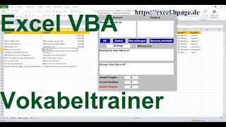 5 Vokabeltrainer in Excel VBA selber erstellen [upl. by Ytok]