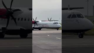 Loganair ATR72 spotted at Newquay Airport loganair atr72600 planespotter newquay planespotting [upl. by Umeko834]