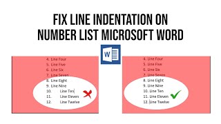 Fix Numbered List Line Indentation On Microsoft Word [upl. by Tonia]