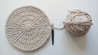 Oszukany słupek czyli jak zrobić dywan na szydełku ze sznurka bawełnianego bez szwu Carpet crochet [upl. by Eladnek]