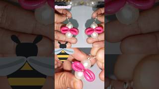 🐝 DIY Earrings 2 Easy Materials  DIY Party Earrings  DIY Earrings Using only 2 Material shorts [upl. by Nisbet]