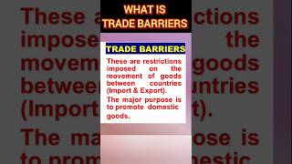 What is Trade Barriers I Trade Barriers kya hote hi shorts bba [upl. by Ailhat]