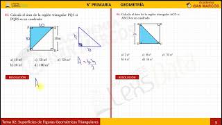 5to Prima GEOM Superficies de Figuras Geométricas Triangulares [upl. by Yremrej]