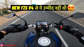 Riding 2024 FZS V4 BS7🔥 New Yamaha FZS V4 150 Ride [upl. by Ellerrehs202]