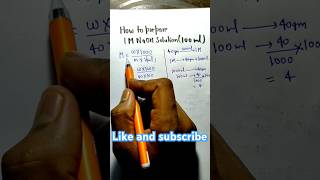 How to prepare 1M NaOH  Preparation of molar solution 1Molar NaOH pharmacy viralvideo reels [upl. by Pembroke]