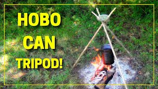 DIY HOBO CAN TRIPOD New Project No Lashing Required [upl. by Ecerahc]