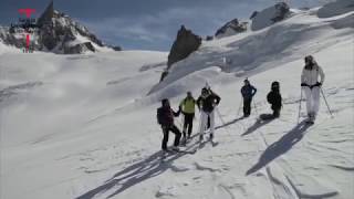 Ski descent of Vallee blanche GUIDE COURMAYEUR [upl. by Kaitlyn]