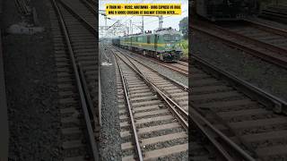 Train No 18202 Nautanwa  Durg Express vs Dual WAG 9 Goods crossing in slow motion [upl. by Mercuri]