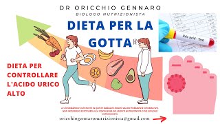 DIETA PER LA GOTTA  DR ORICCHIO GENNARO BIOLOGO NUTRIZIONISTA [upl. by Thain]