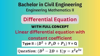 Linear differential equation with constant coefficient  Engineering Mathematics II  7 [upl. by Berlin142]