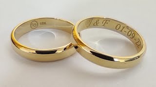 Aros de matrimonio para Jessica y Fritz 18k yellow gold wedding rings [upl. by Pomfret438]