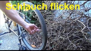 Fahrradschlauch flicken Schlauch Fahrrad flicken Reifen flicken reparieren [upl. by Vivica]