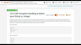 IS250 Lab 12 Exceptions Zybooks [upl. by Acim]