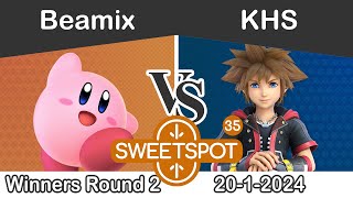 Sweetspot 35  Beamix Bayonetta Kirby vs KHS Sora WR2  SSBU [upl. by Arihsak]