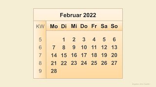 Kalender Februar 2022 [upl. by Wickner27]