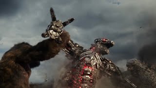 Godzilla Vs Kong 2021 HD 4K Kong and Godzilla Team Up against Mechagodzilla [upl. by Abisha163]