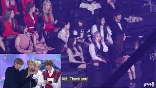 BTS Genie Music Awards MGMA 2018  Best Producer of the Year Speech  Idol Reaction Eng Sub [upl. by Suixela34]