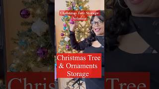 Easy Hack To Store Your Christmas Tree and Ornaments organizing christmas shorts [upl. by Yhtrod]