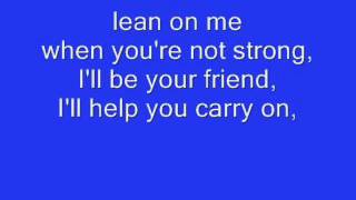 Lean On Me Micheal Bolton LYRICS YouTube [upl. by Nalla]