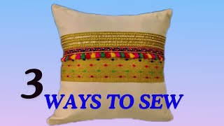 Three Easy Pillow Cover Sewing Methods With Zippers and Without Zippers [upl. by Zenobia]