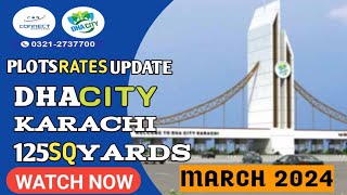 DHA CITY KARACHI125 SQ YARDS PLOTSRATES UPDATE 2024 [upl. by Anidal]