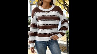 2024 autumn winter pullover sweater for women outwear knitted streetwear with full sleeve tops [upl. by Nerek]