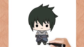 How To Draw SASUKE KAWAII I Easy  Step by Step [upl. by Atinram]