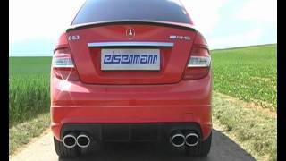 Eisenmann W204 C63 AMG Sport Performance exhaust with 4x120x77mm Oval tips [upl. by Eeliak]