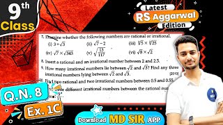 Rs Aggarwal Class 9 Chapter 1  Exercise 1C Question number 8  Number System  Md Sir Class 9 [upl. by Clementas]