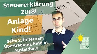 Steuererklärung 2018 Anlage Kind Seite 2 [upl. by Lindbom]