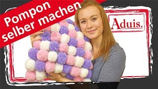 Pompon Kissen selber machen [upl. by Turino]