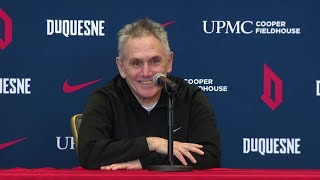 Duquesne basketball coach Keith Dambrots retirement news conference [upl. by Hiett]