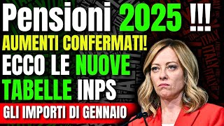 Pensioni 2025 Aumenti Confermati 📊 Ecco le Nuove Tabelle INPS e gli Importi di Gennaio [upl. by Nyleahcim577]