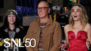 Michael Keaton and Billie Eilish Get a Beetlejuice Scare From Chloe Fineman  SNL [upl. by Aihsia]