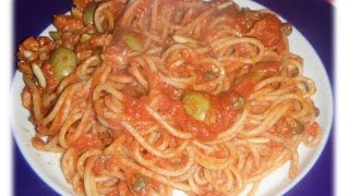 ITALIENISCHE SPAGHETTI MIT THUNFISCH OLIVEN KAPERN UND PINIENKERNE  SIZILIANISCHES REZEPT [upl. by Amak]