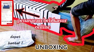 UNBOXING KASUR IN THE BOX Hybride biru 120X200 beli online di shopee [upl. by Ellerad]