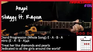 Angel  Shaggy ft Rayvon Guitar Cover With Lyrics amp Chords [upl. by Arraek]