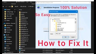 How to Fix Microsoft office 2016 2010 2007 2019 Installation error during setup  fix this error [upl. by Caassi]