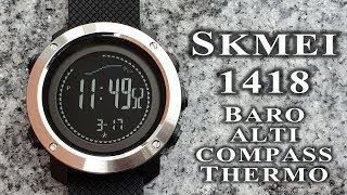 Skmei 1418 1427 watch review Barometer Altimeter Compass Thermometer Pedometer 183 skmei [upl. by Ettennaej]