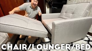 This Chair Turns Into Chaise Lounger and Bed [upl. by Palila]