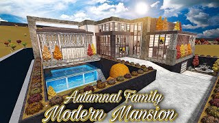 BLOXBURG AUTUMNAL FAMILY MODERN MANSION TOUR No Large Plot [upl. by Marietta]