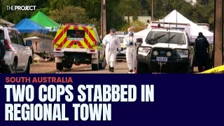 Two Police Officers Stabbed Offender Shot Dead In Incident In South Australia [upl. by Haiacim]