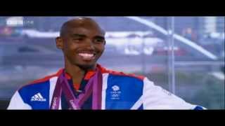 Mo Farah speaks to the BBC following his 5000m win 2012 London Olympics [upl. by Taffy]