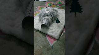 Making school project igloo with paperyoutubeshorts diy shortsfeed shortvideo [upl. by Studnia]