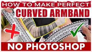 How To Make CURVED Armband Tattoo Stencil  Easiest Method WITHOUT PHOTOSHOP WITHOUT PROCREATE [upl. by Burley227]