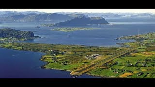 روعة الهبوط بمطار مدينة آليسوند  النرويج Magnificent landing at Aalesund city airport  Norway [upl. by Ynaffet]