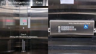 Schindler 5500 Traction Elevator at Cipto Mangunkusumo Hospital  Kiara Jakarta [upl. by Eitnom]