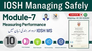 IOSH MS Lecture 10  Module 7 Measuring Performance  IOSH Managing Safely [upl. by Nodnil]